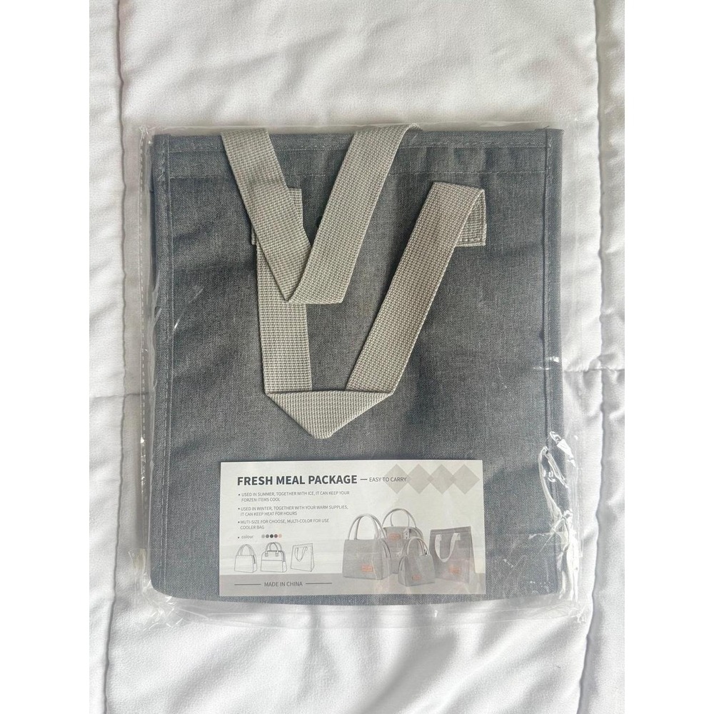 Brand New Gray Lunch Bag with Handles